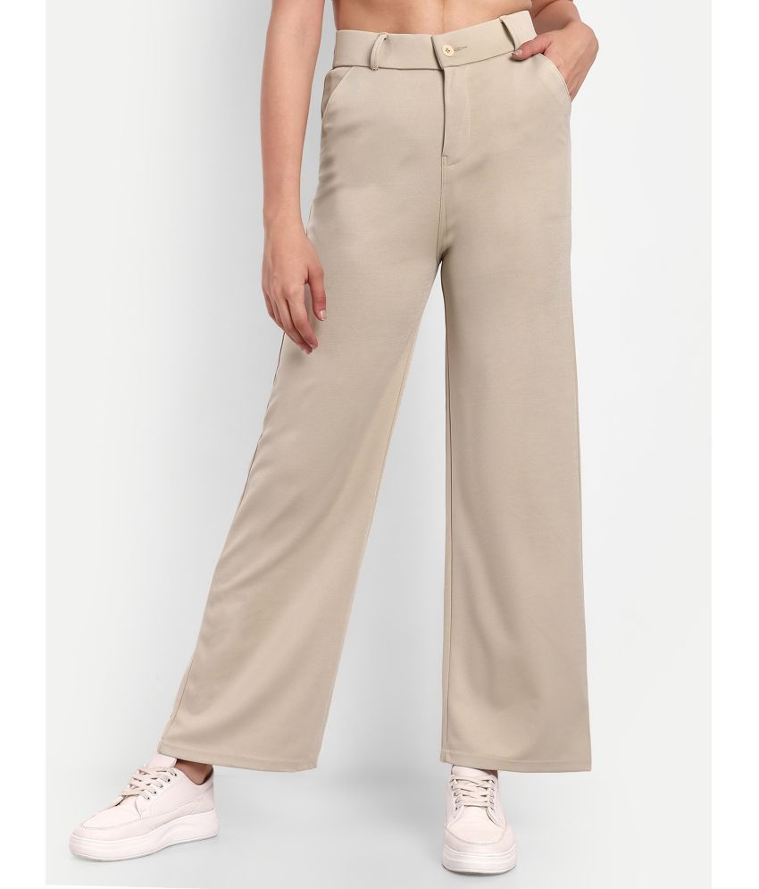     			Broadstar Pack of 1 Polyester Straight Women's Casual Pants ( Beige )