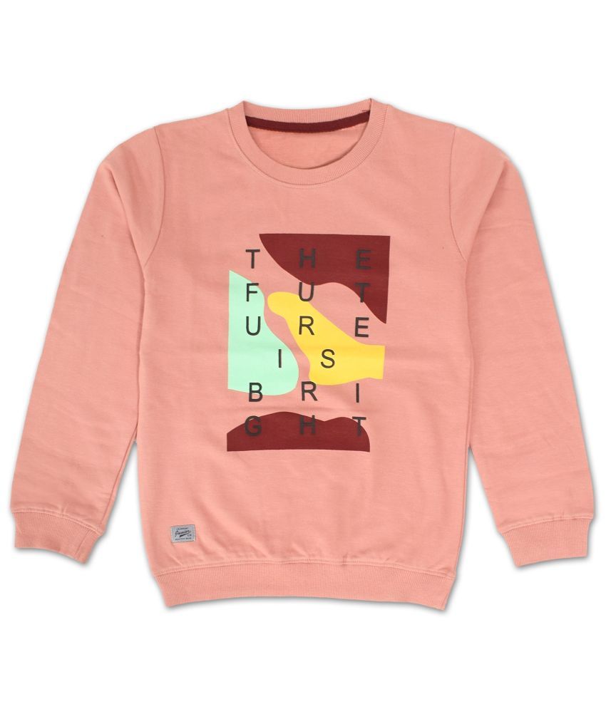     			COLOR HUNT Pack of 1 Boys Cotton Sweatshirt ( Peach )