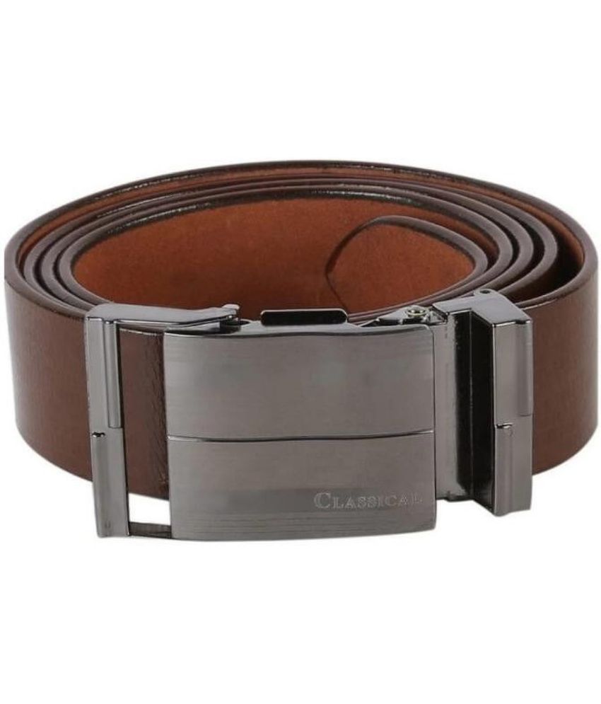     			Classic World - Brown PU Men's Formal Belt ( Pack of 1 )