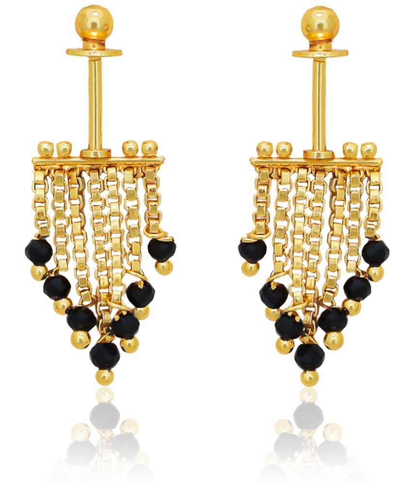     			Drashti Collection Golden Drop Earrings ( Pack of 1 )