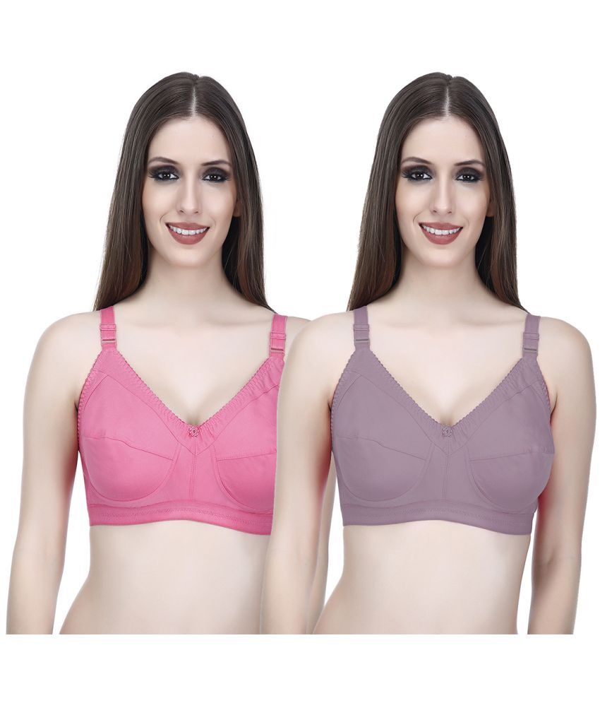     			Elina Pack of 2 Cotton Non Padded Minimizer Bra For Women ( Multicolor )