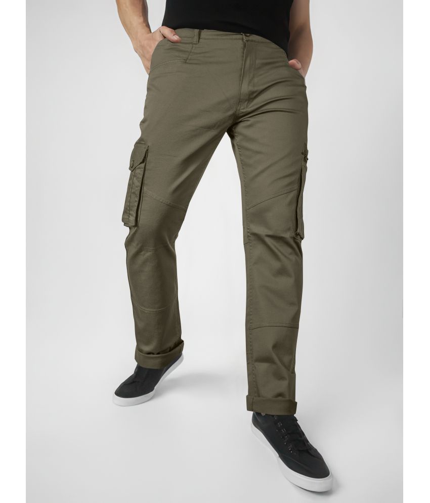     			JB JUST BLACK Regular Flat Men's Cargos - Olive Green ( Pack of 1 )