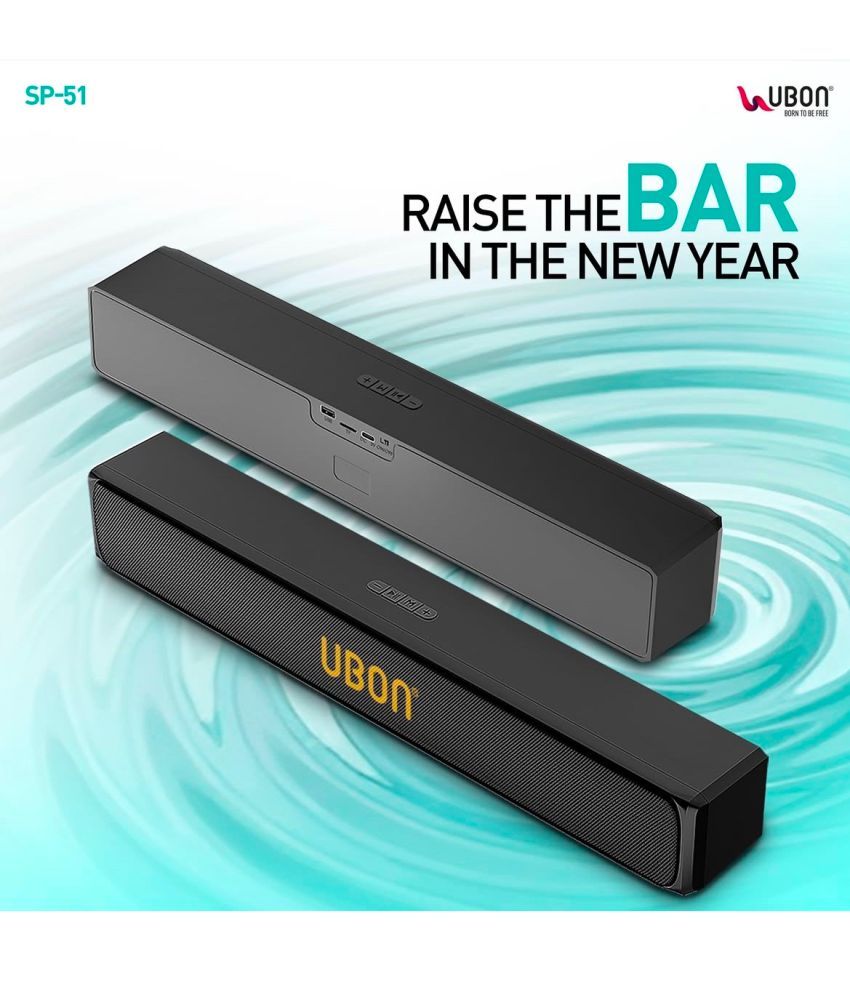     			UBON SP51 BADSHAAH 20 W Bluetooth Speaker Bluetooth V 5.3 with USB Playback Time 10 hrs Black