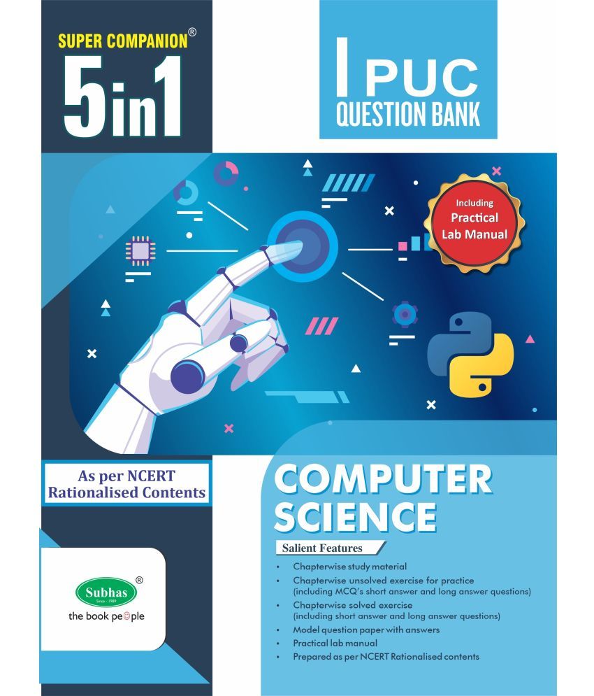     			5 in 1 1st PUC Computer Science Question Bank, New Exam Pattern (Paperback, A Satish)