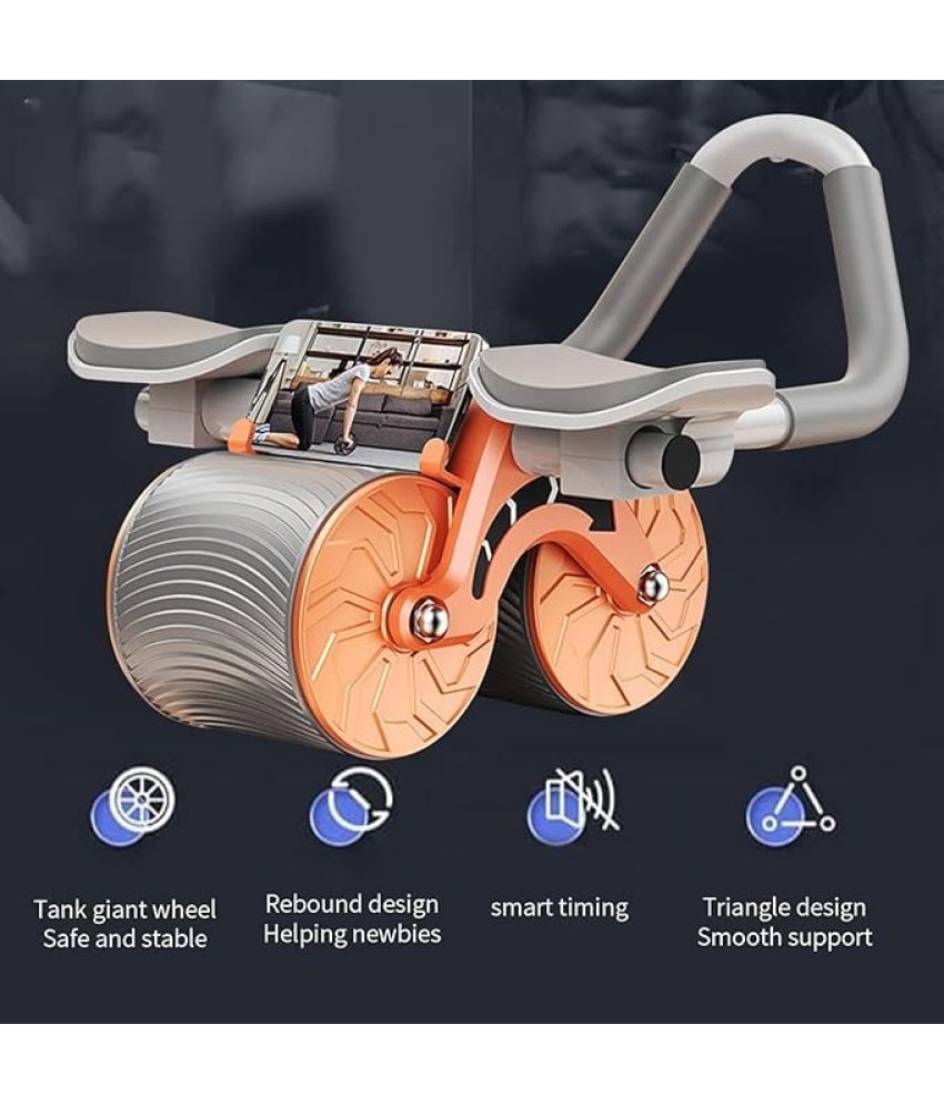     			Abs Roller Wheel Workout Automatic Rebound With Elbow Support 2 In 1 Abdominal Wheel, Abs Workout Wheel For Men & Women, Dynamic Core Trainer Plank Exercise Roller with Timer & Phone Stand