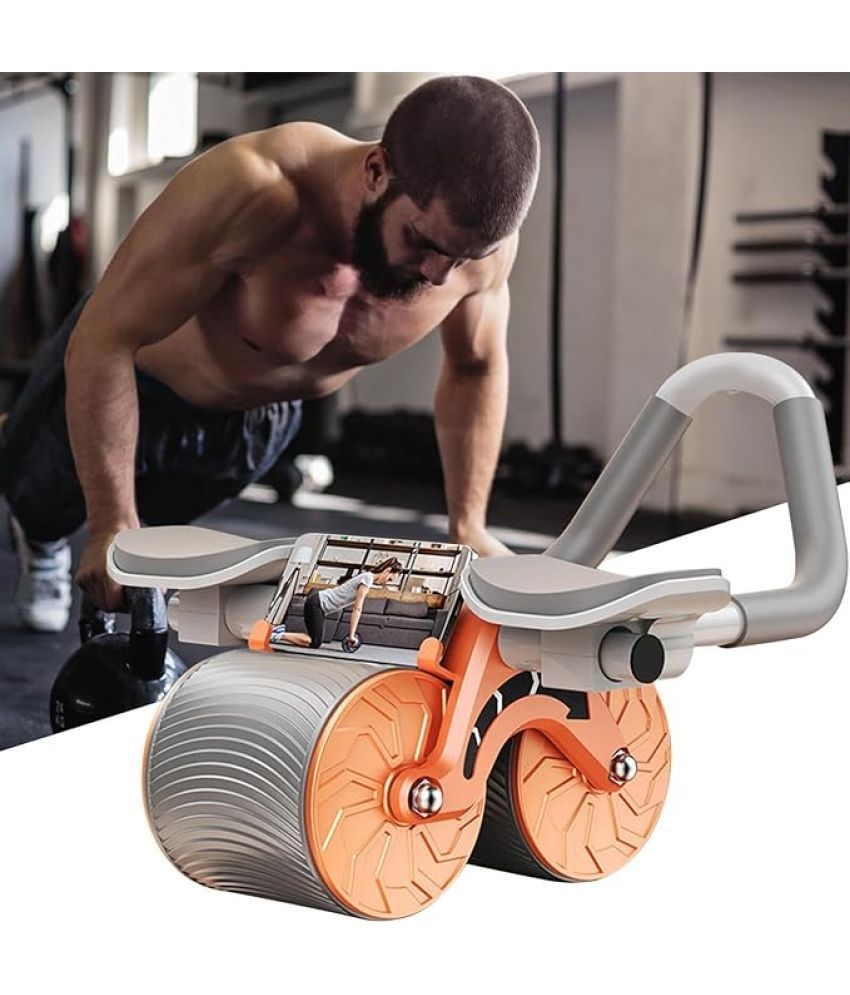     			Auto Rebound Ab Roller Wheel, Abdominal Wheel Kit with Elbow Support and Timer for Core Workout, Abs Exercise Equipment