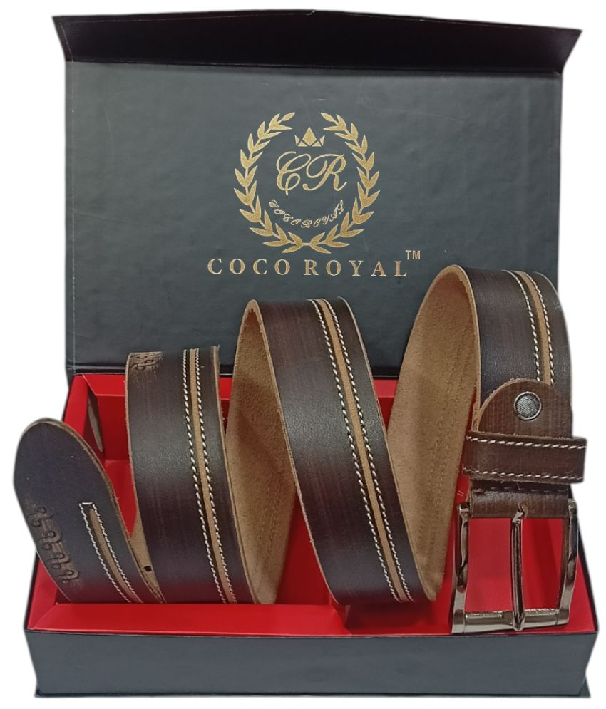     			COCO ROYAL - Dark Brown 100% Leather Men's Casual Belt ( Pack of 1 )