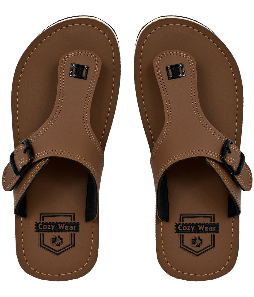     			Cozy Wear Brown Men's Thong Flip Flop