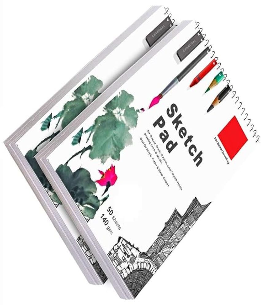     			Eclet 50 Sheet A4 Sketchbook Durable Acid Free Drawing Paper | Top Spiral-Bound Sketchpad for Artists, Kids & Professionals for Marker Colored Pencil Charcoal Pastels