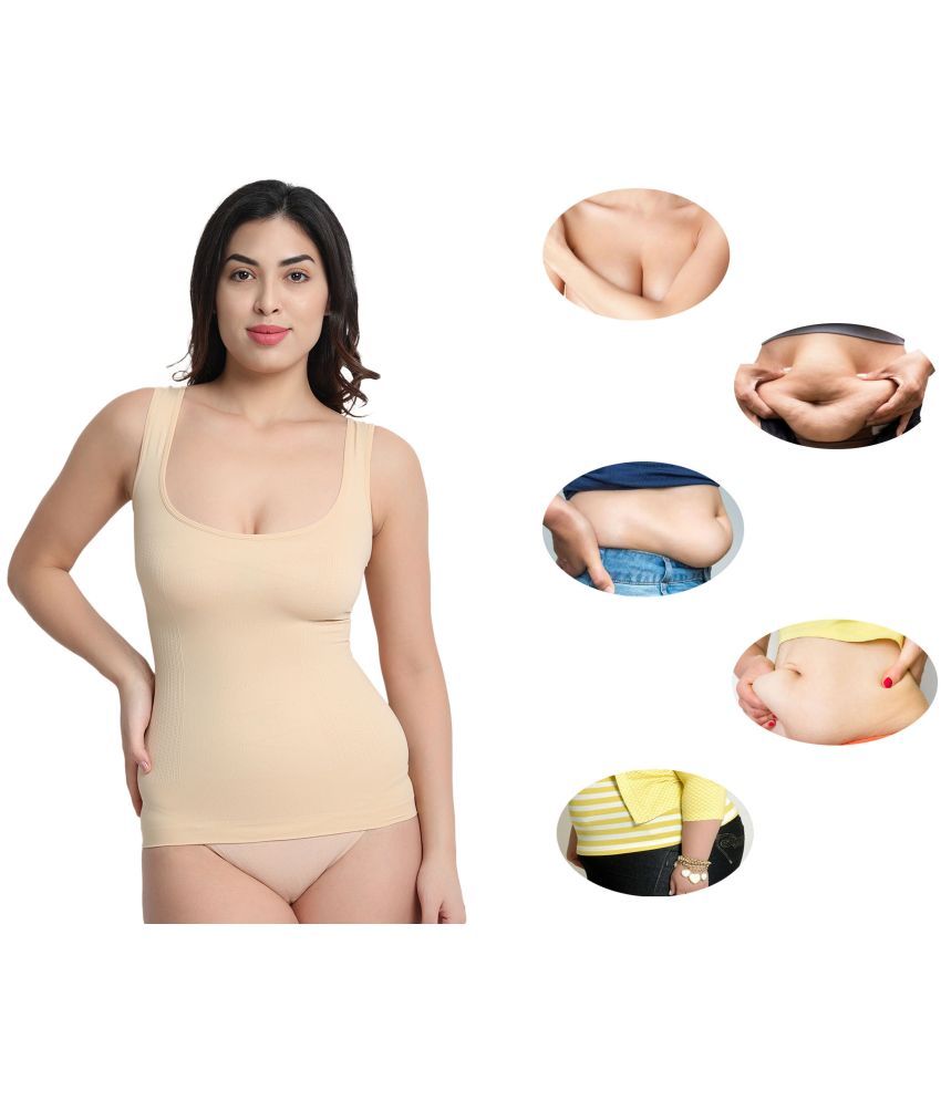     			Flenzy Pack of 1 Cotton Women's BodySuite ( Beige )