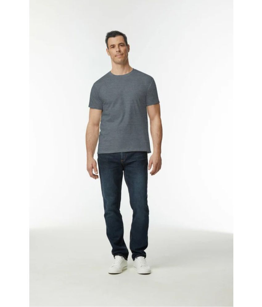     			Gildan Cotton Regular Fit Solid Half Sleeves Men's Round T-Shirt - Dark Grey ( Pack of 1 )