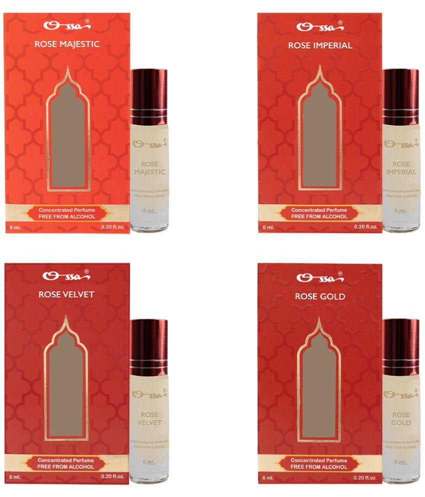     			Ossa Rose Non- Alcoholic Below 50ml Attar ( Pack of 4 )