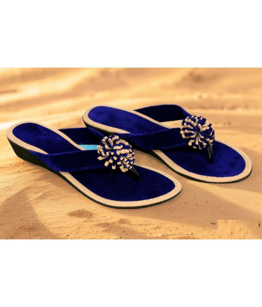     			PM Traders Blue Women's Flats