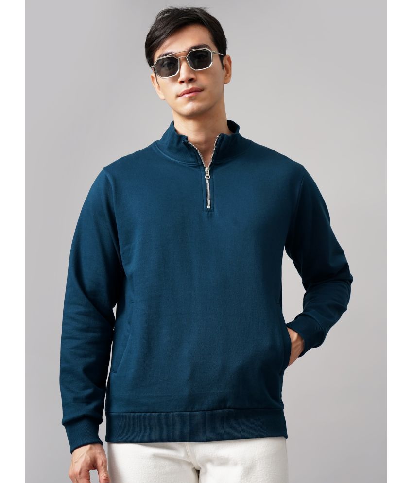     			Paul Street Cotton High Neck Men's Sweatshirt - Teal ( Pack of 1 )