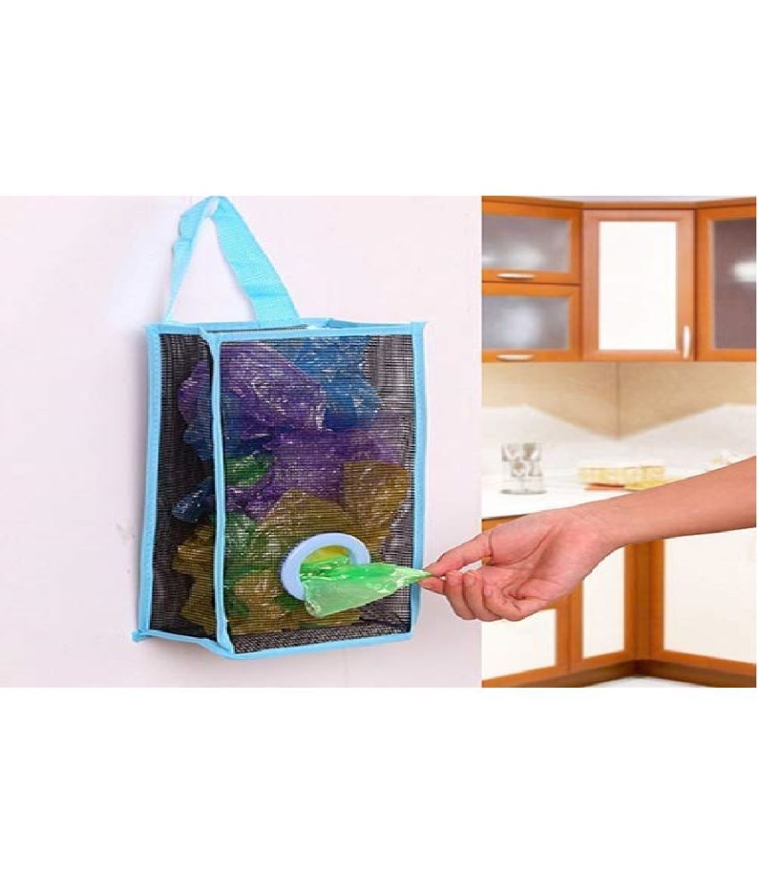     			Plastic Recycle Breathable Mesh Hanging Garbage Bags Storage with Handle release Holder - (Multicolour)