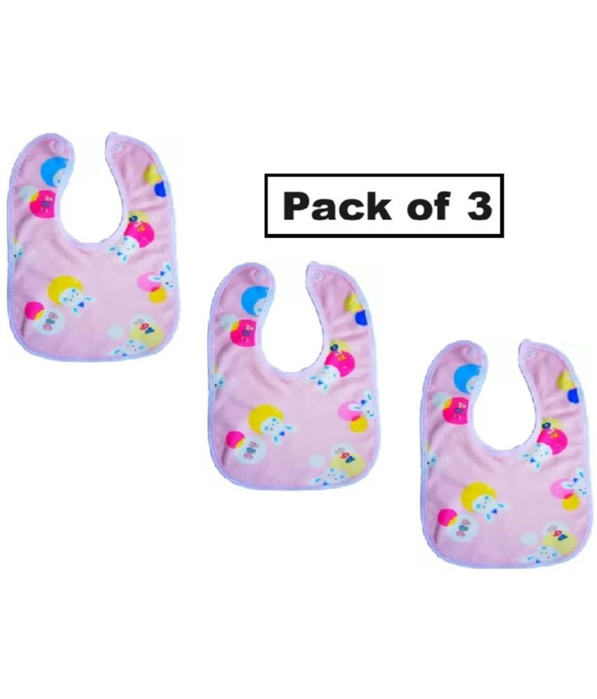     			Qin Pin Multi-Colour Cotton Bibs - Set of 3