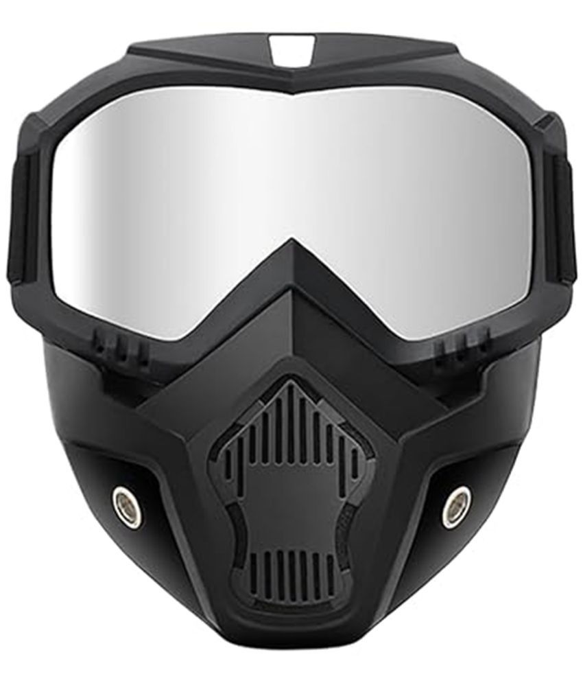     			Sb Grand UV Protected Silver Riding Goggles ( Pack of 1 )