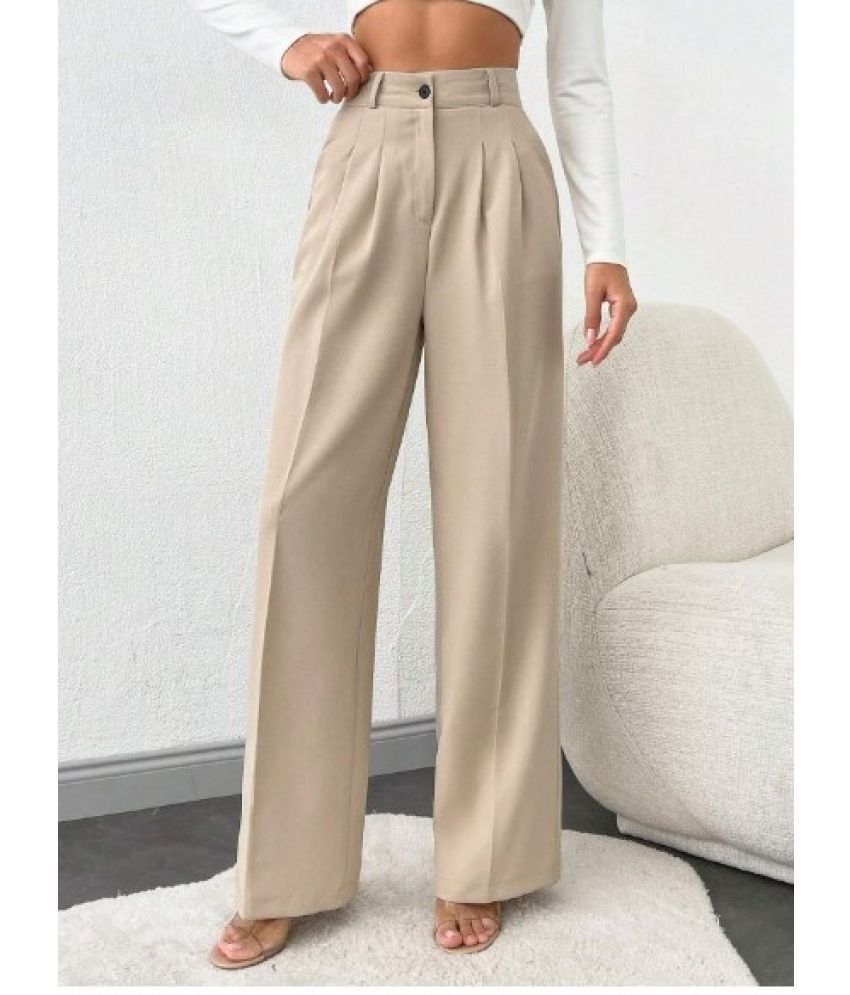     			Broadstar Pack of 1 Polyester Straight Women's Casual Pants ( Beige )