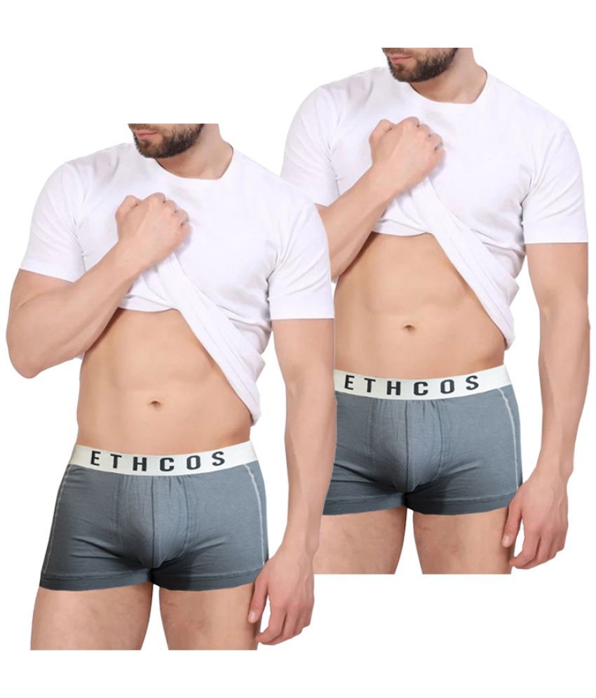     			ETHCOS Pack of 2 Modal Trunks For Men's ( Grey )