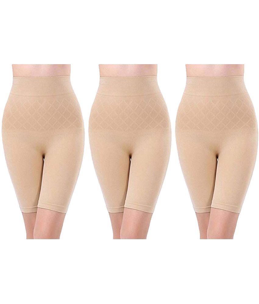     			Flenzy Pack of 3 Cotton Women's Thigh Compressor ( Beige )