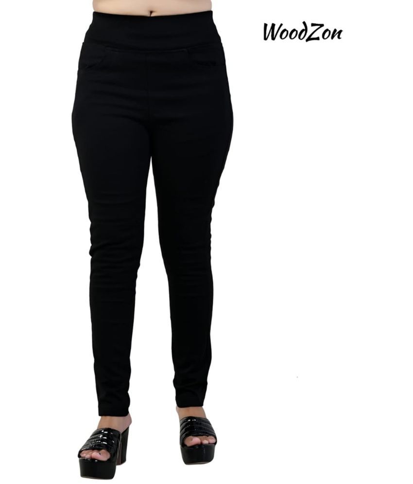     			woodzon - Denim Lycra Skinny Fit Black Women's Jeggings ( Pack of 1 )