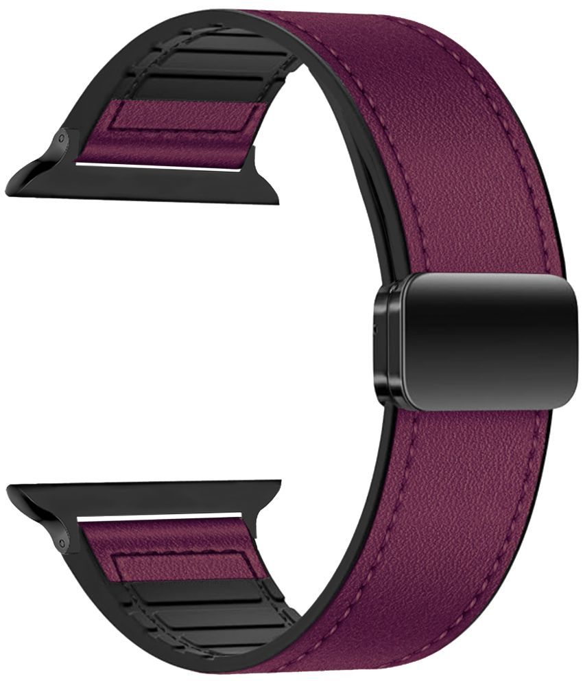     			ACM Watch Strap Slide Leather Magnetic Silicone compatible with Pebble Zest Smartwatch Belt Luxury Band Purple