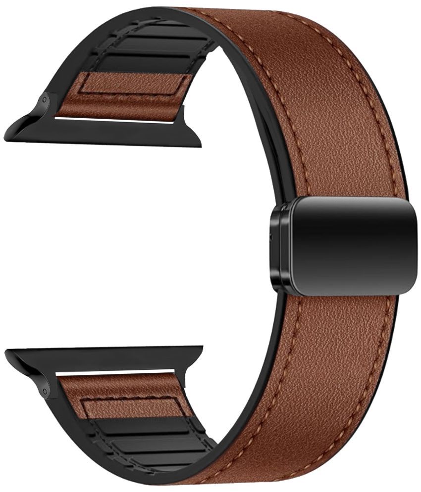     			ACM Watch Strap Slide Leather Magnetic Silicone compatible with Punnkfunnk Ultra Smartwatch Belt Luxury Band Brown