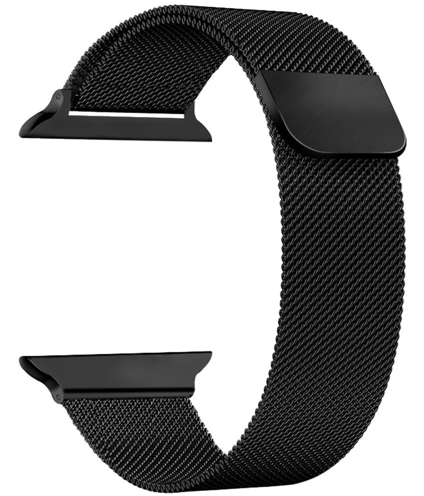     			ACM Watch Strap Slide Magnetic Loop compatible with Fire-Boltt Gladiator Plus Bsw168 Smartwatch Luxury Metal Chain Band Black