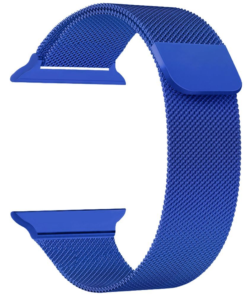     			ACM Watch Strap Slide Magnetic Loop compatible with Fire-Boltt Cyclone Bsw124 Smartwatch Luxury Metal Chain Band Blue