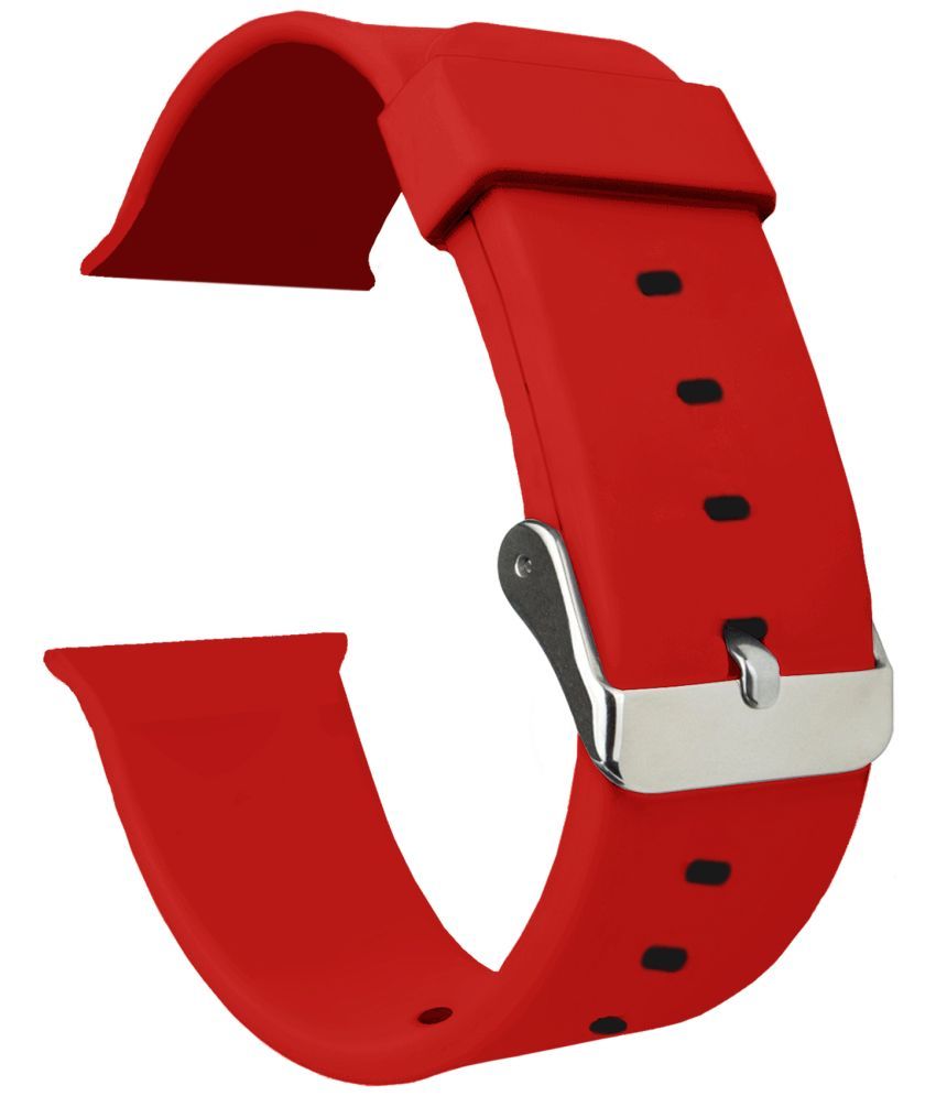     			ACM Watch Strap Slide Silicone Belt compatible with Gizmore Gizfit Plasma Smartwatch Classic Casual Band Red