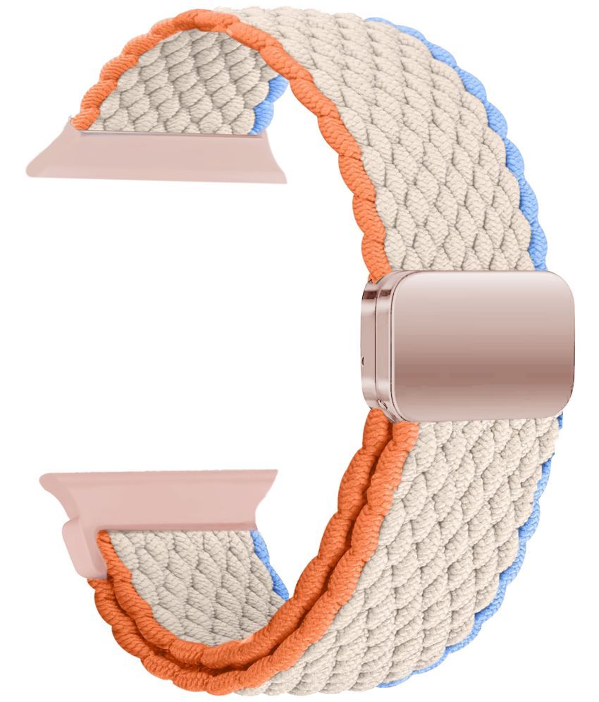     			ACM Watch Strap Slide Woven Braided Magnetic compatible with Boult Crown Pro Smartwatch Adjustable Belt Band White