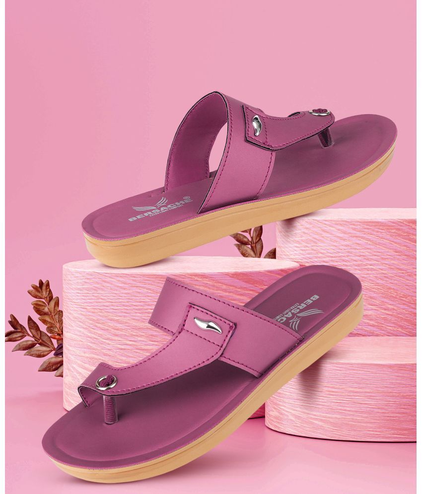     			Bersache Purple Women's Leather Slipper