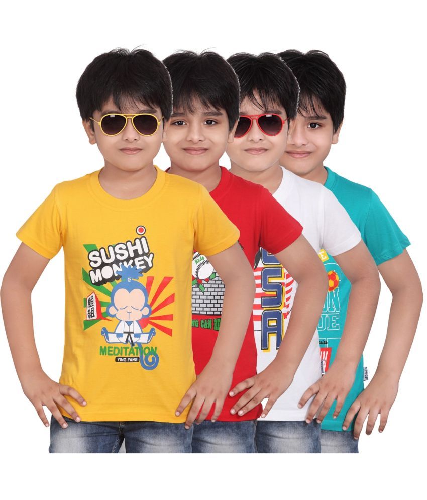     			CRT Enterprises Pack of 4 Boys Cotton T-Shirt ( Multicolor )