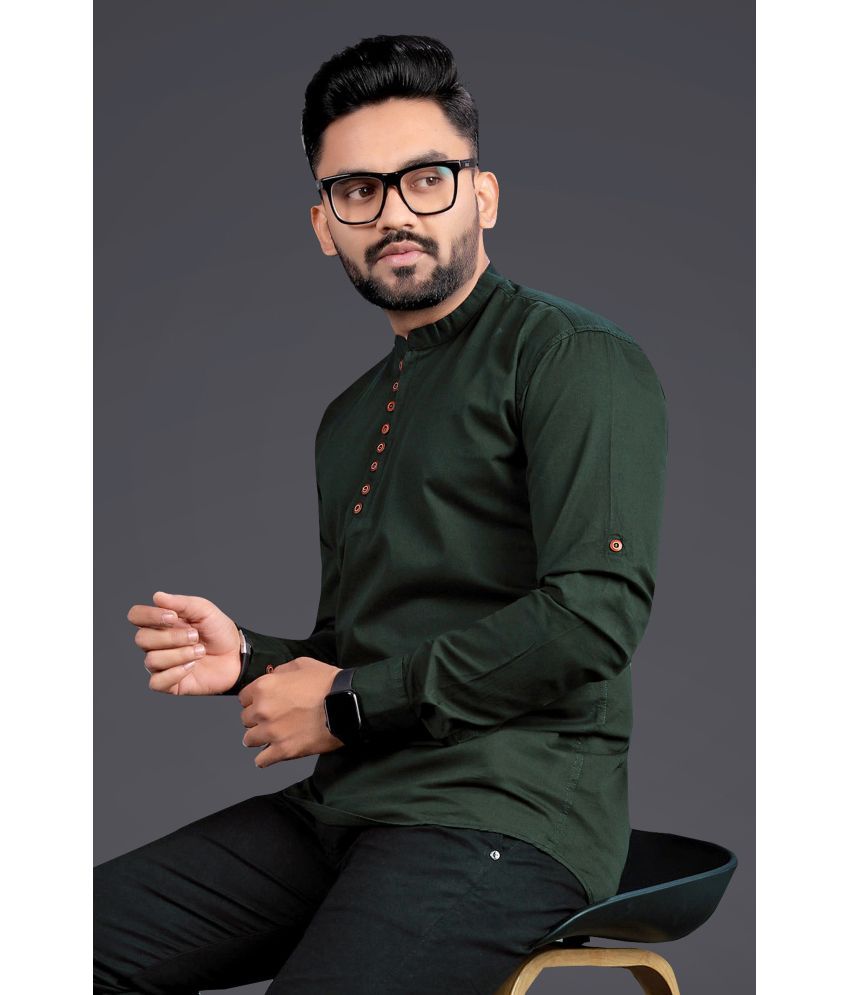     			Nofilter Dark Green Cotton Men's Regular Kurta ( Pack of 1 )