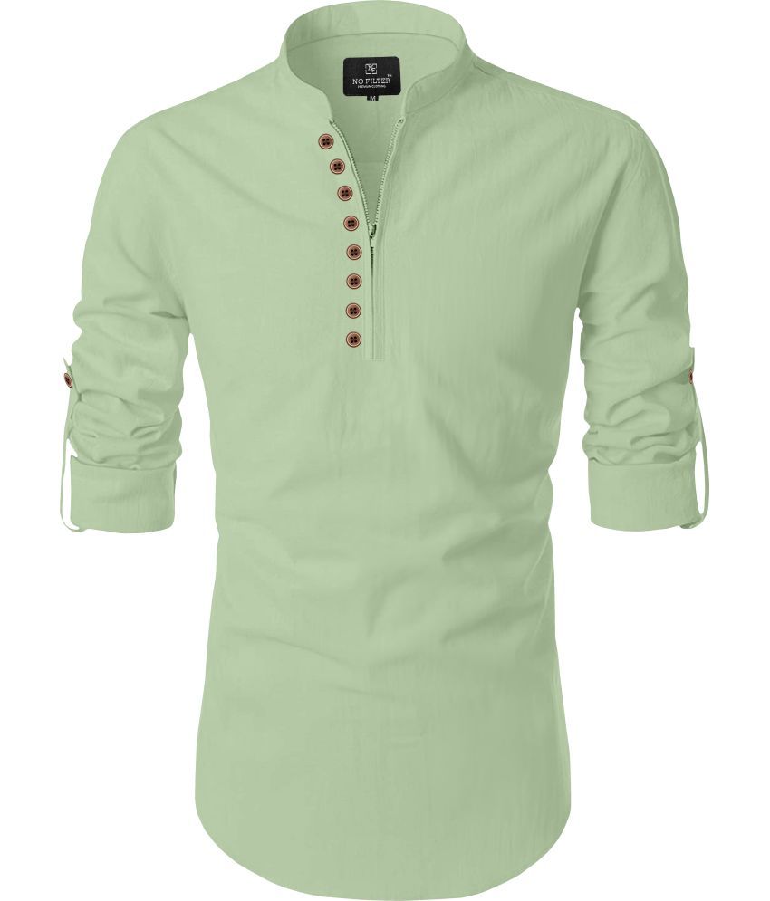     			Nofilter Light Green Cotton Men's Regular Kurta ( Pack of 1 )