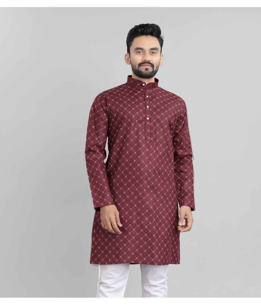     			Nofilter Maroon Cotton Blend Men's Regular Kurta ( Pack of 1 )