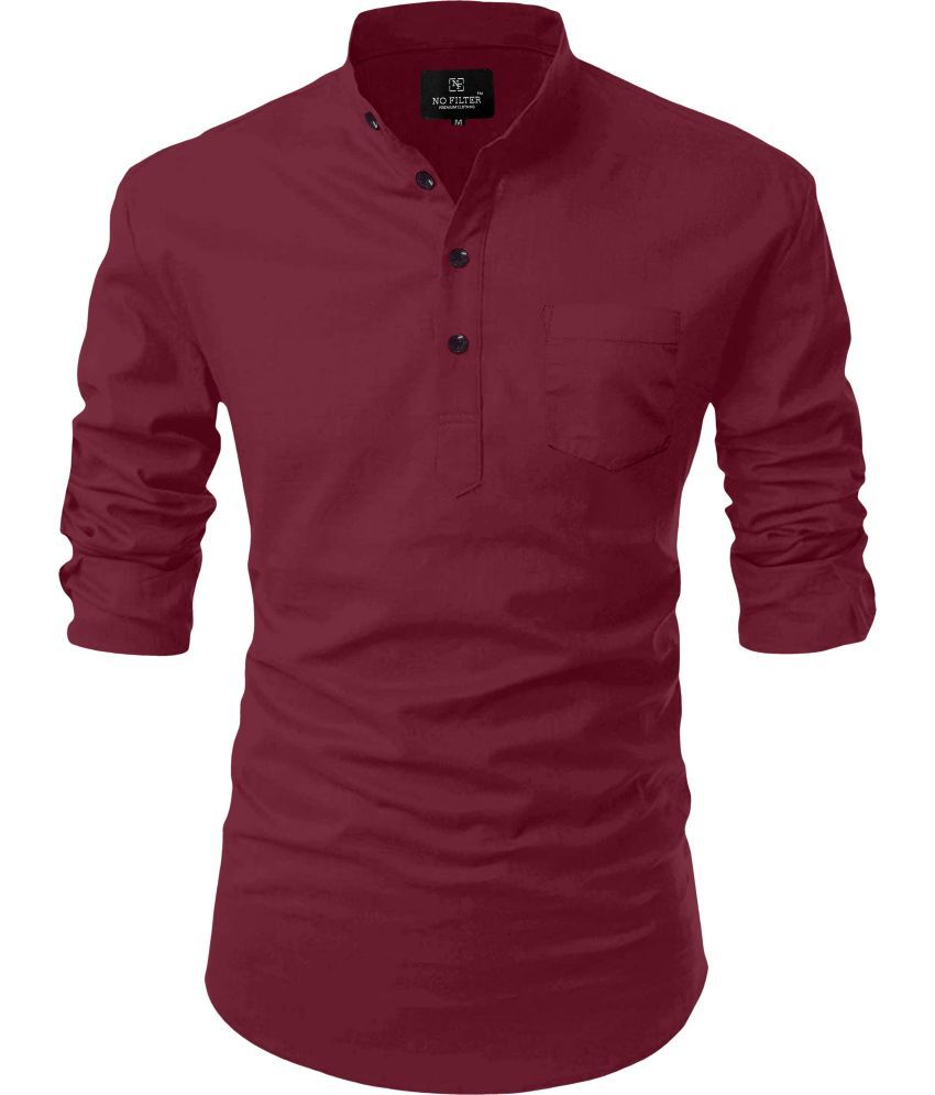     			Nofilter Maroon Cotton Men's Regular Kurta ( Pack of 1 )