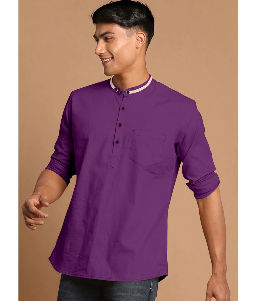     			Nofilter Purple Cotton Blend Men's Regular Kurta ( Pack of 1 )