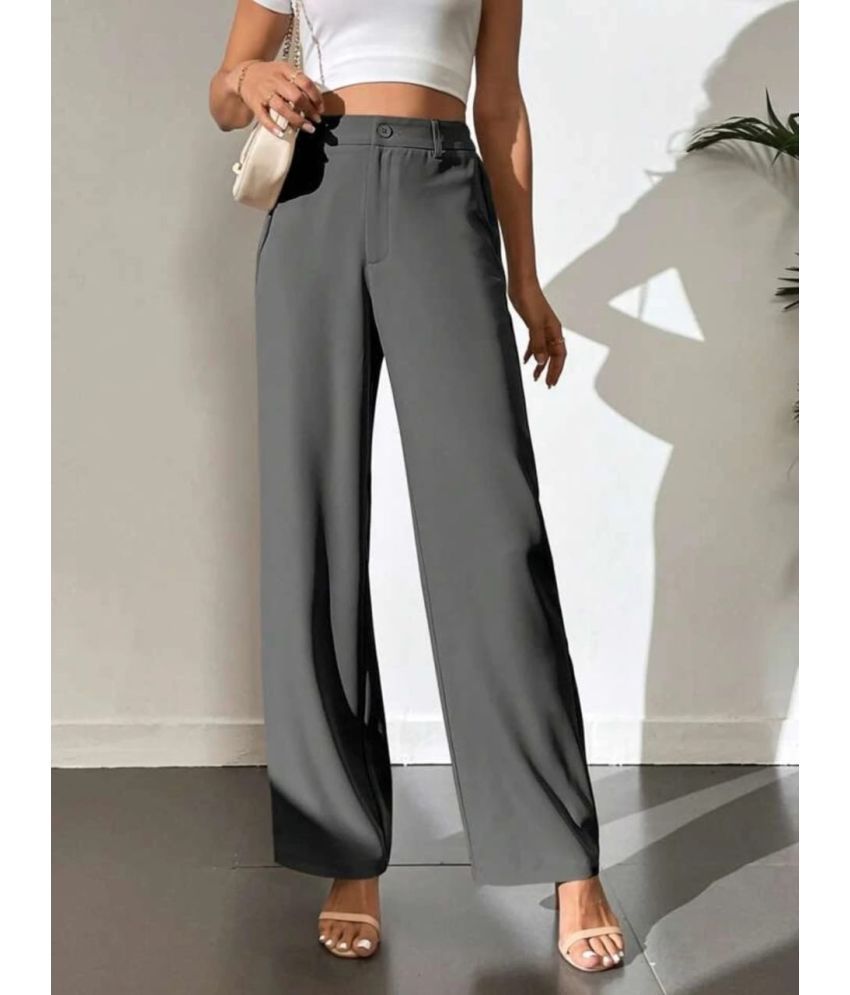     			Broadstar Pack of 1 Polyester Straight Women's Formal Pants ( Dark Grey )