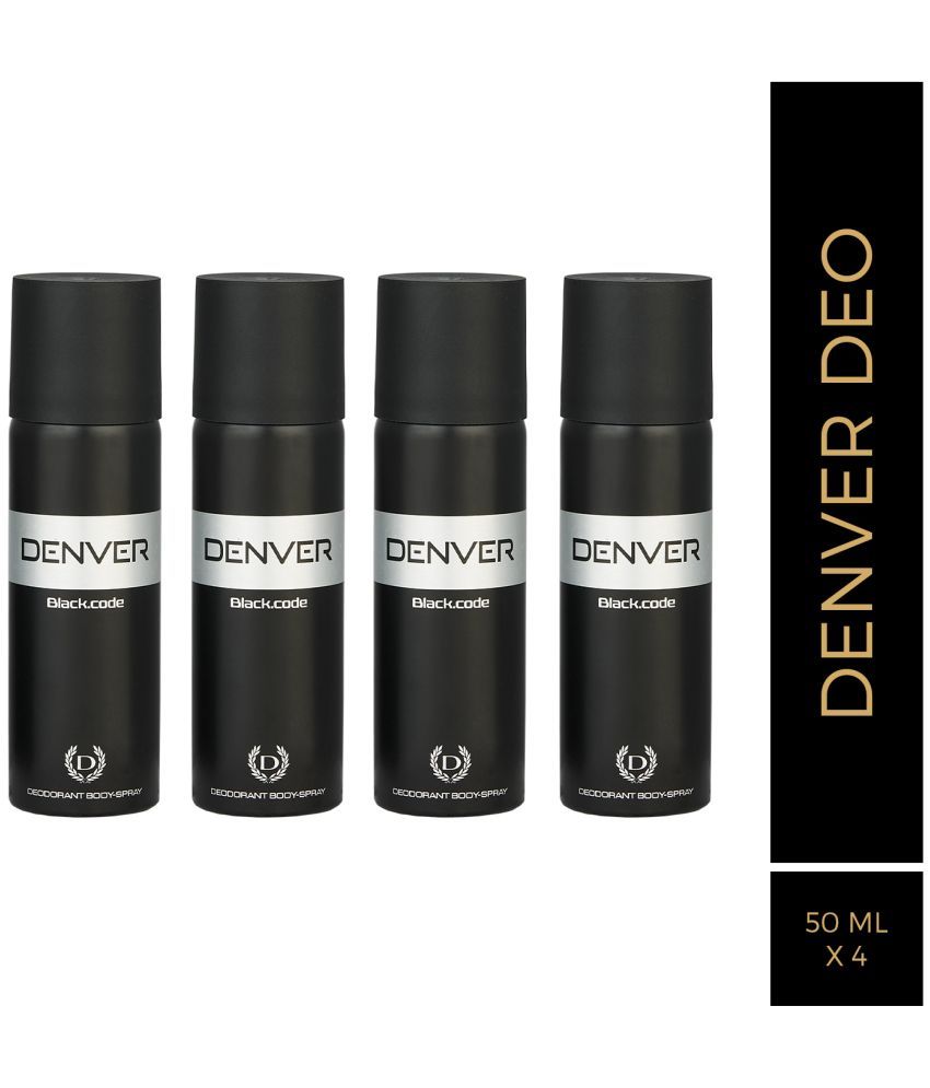     			Denver Black Code Nano Deodorant Spray for Men 50 ml each ( Pack of 4 )