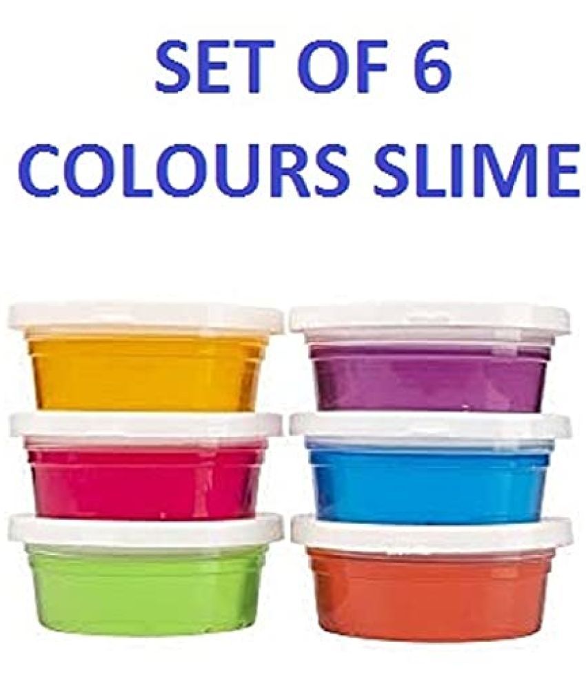     			ECLET Slime for Kids 6 Pcs Crystal Slime Multicolor Putty Toy for Kids Clay and Slimes Stress Relief Toy for Kids Best Gift Mud Slime pack of 6 any random colour will send