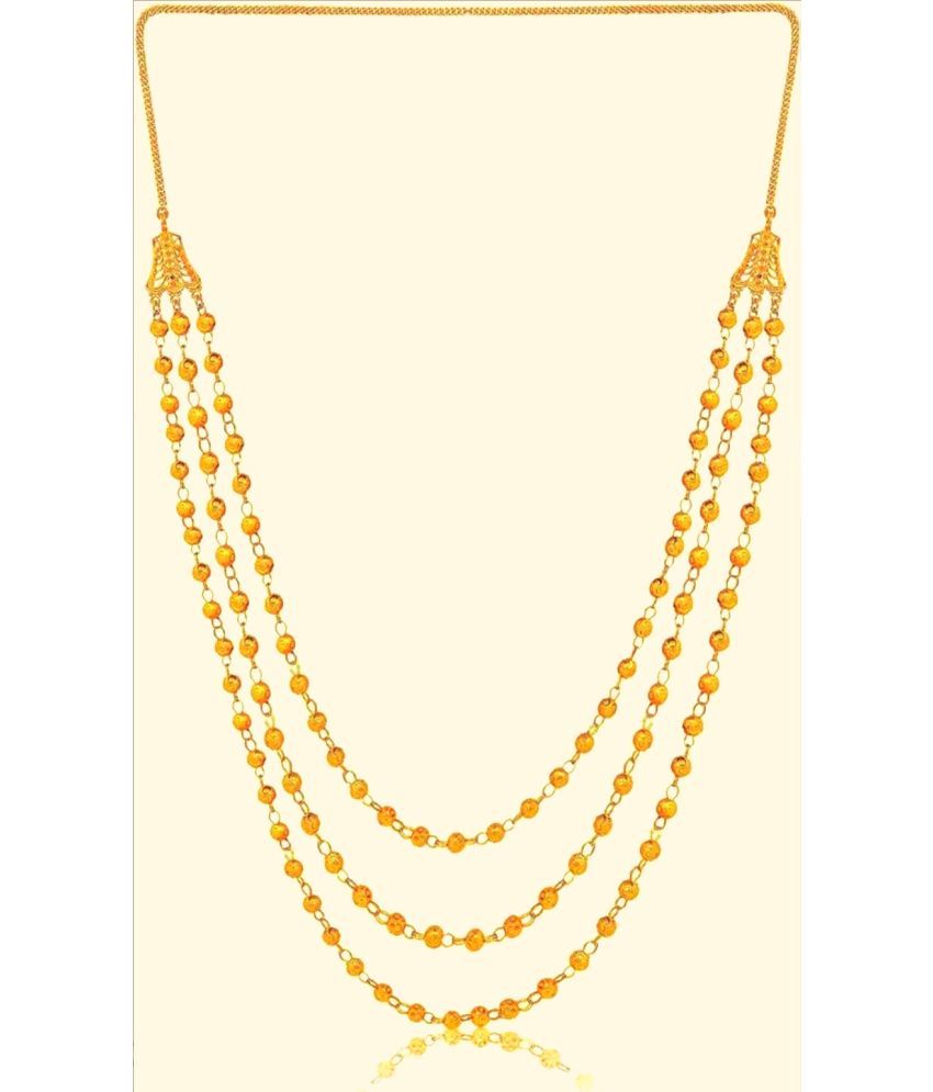     			LA MESKEY Golden Alloy Necklace ( Pack of 1 )