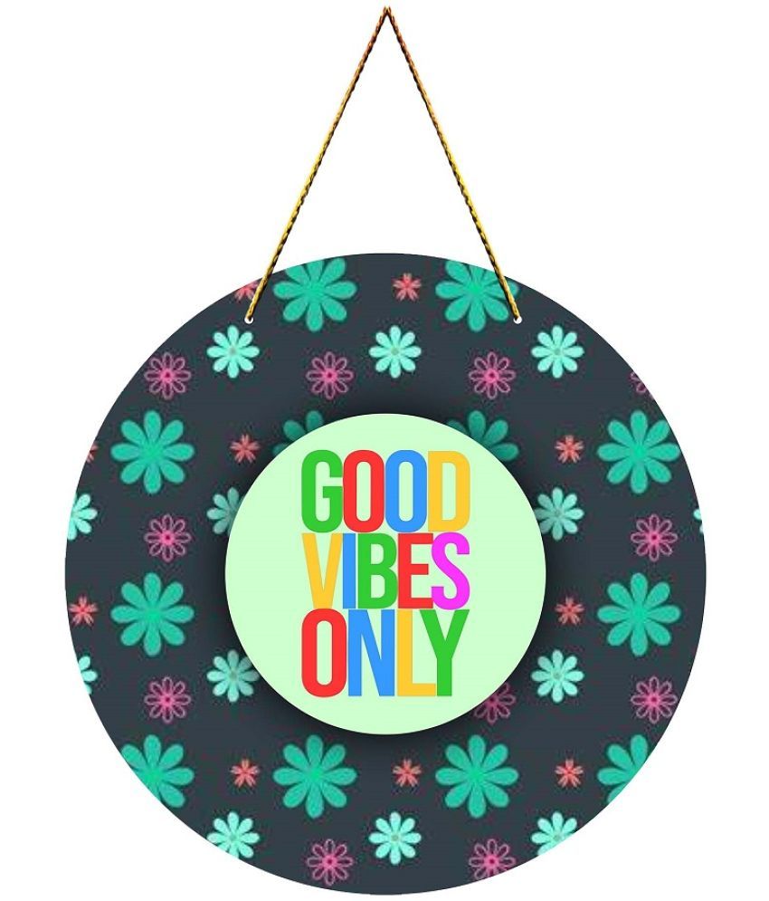     			Positive Vibe Lifestyle Wood Good Vibes decor Wall Sculpture Multi - Pack of 1