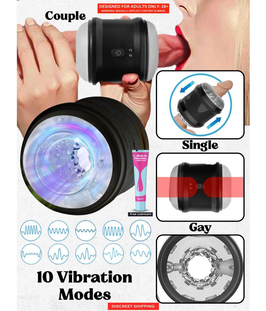     			Smooth Grip Hands Free Male Masturbator Cup- 11 inch Total Length Soft Silicone Material with inner Dotted Texture Automatic Hands Free Male Masturbator Cup with Free Kaamraj Lube