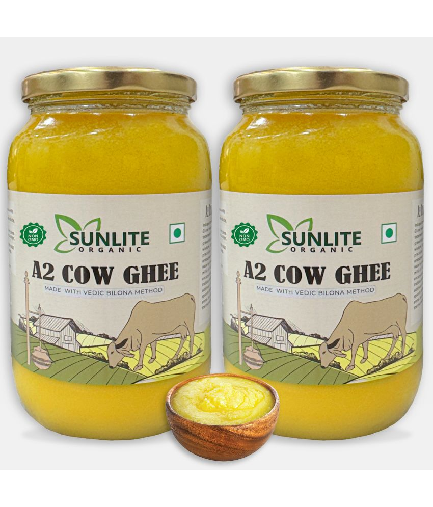     			Sunlite Organic A2 Cow Ghee100% Pure & Natural | Non-GMO Certified | 500ml x 2 Ghee 1000 g Pack of 2