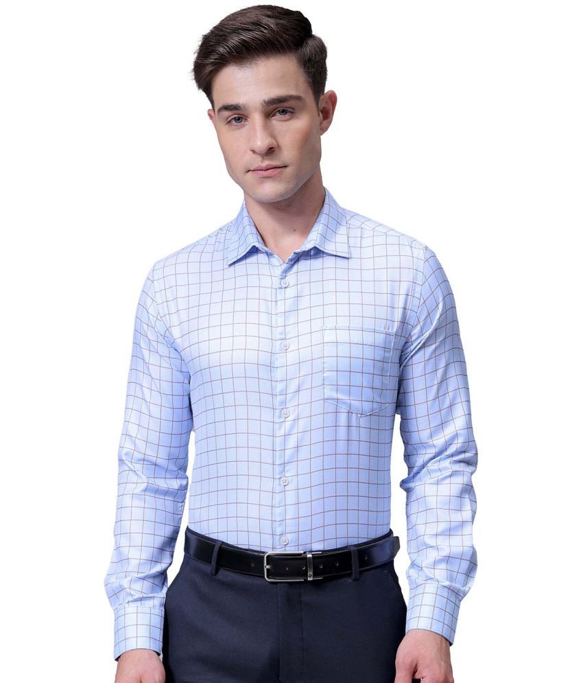     			The Indian Garage Co. Poly Cotton Slim Fit Full Sleeves Men's Formal Shirt - Blue ( Pack of 1 )