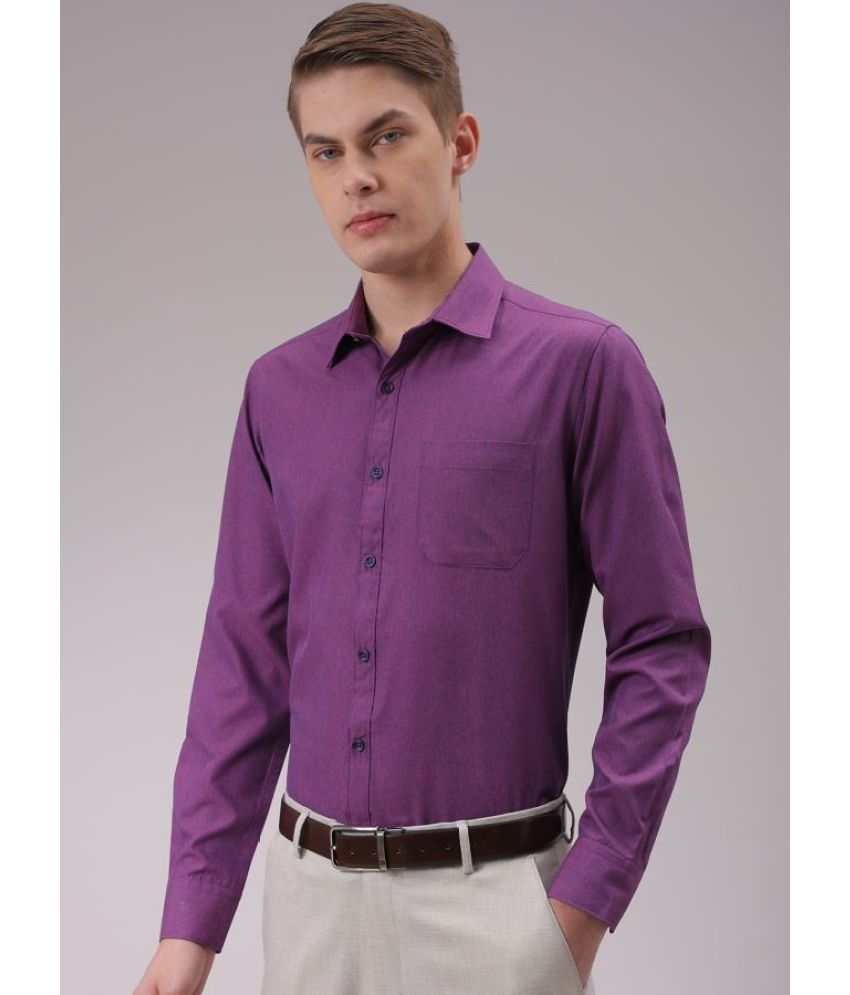     			The Indian Garage Co. Polyester Slim Fit Full Sleeves Men's Formal Shirt - Purple ( Pack of 1 )