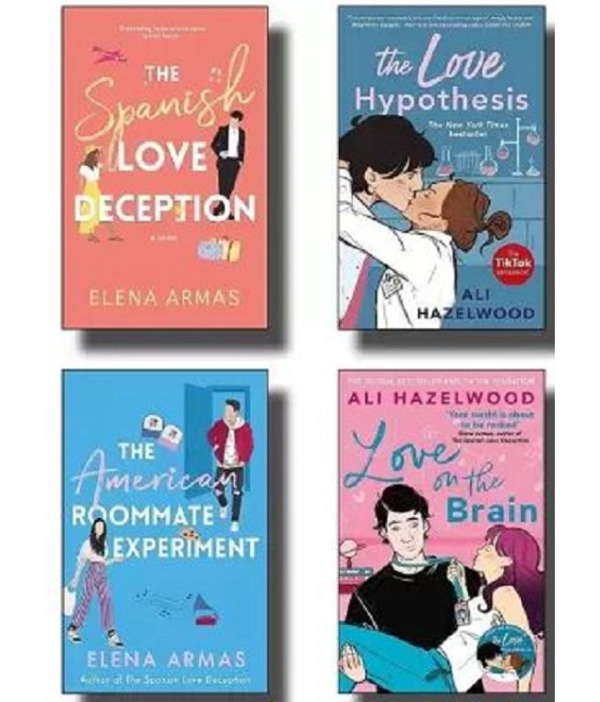     			The Spanish Love Deception + The Love Hypothesis + The American Roommate Experiment + Love On The Brain  ( Elena armas, Ali Hazelwood)