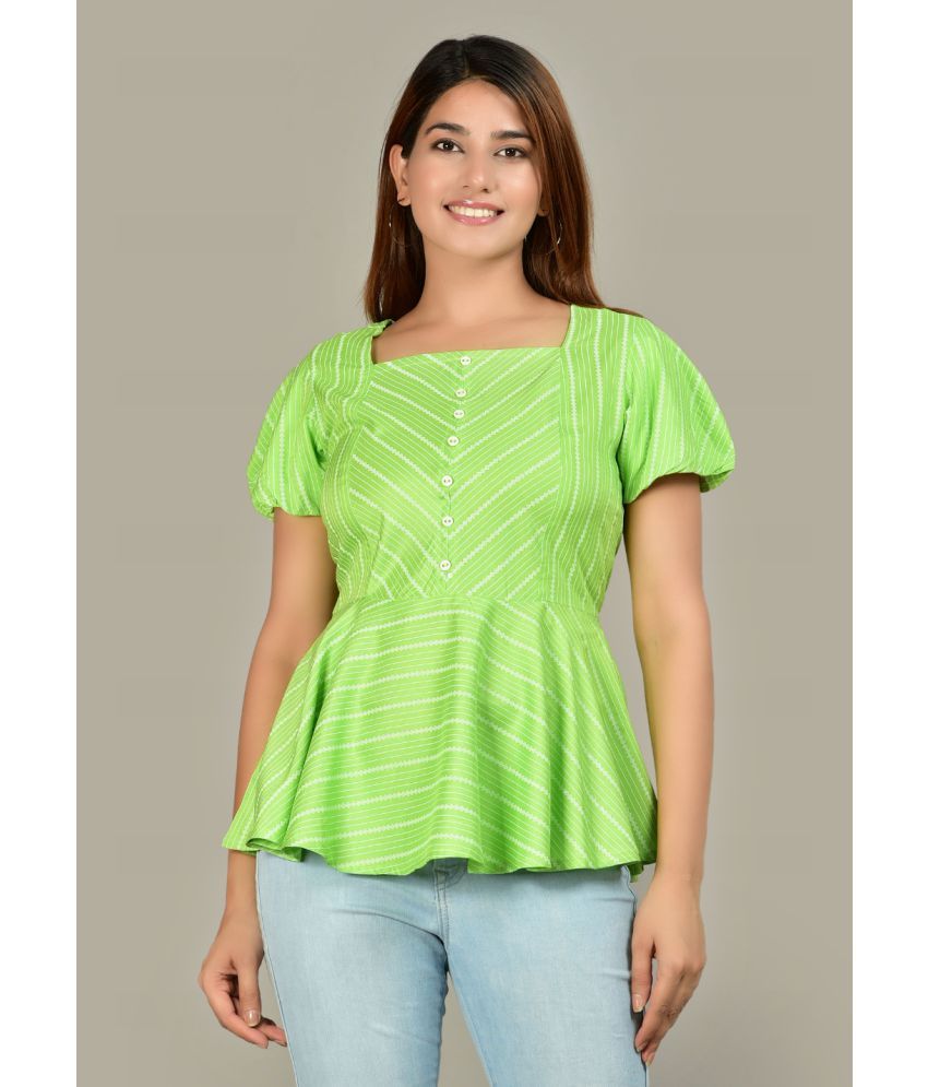     			Yash Gallery Green Rayon Women's Peplum Top ( Pack of 1 )