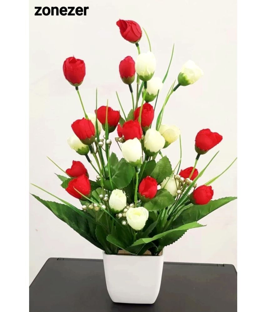     			zonezer - Multicolor Tulip Artificial Flowers with Basket ( Pack of 1 )